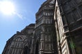 Italy, Firenze, buildings and structures. Sunshine in Cattedrale di Santa Maria del Fiore. Royalty Free Stock Photo