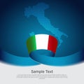 Italy flag background. Mosaic map, flag of italy on a blue white background. National poster. Vector tricolor design. State