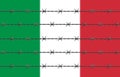 Italy Flag Behind Barbed Wires Royalty Free Stock Photo