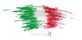 Italy flag. Brush strokes, grunge. Brush painted italian flag on a light background. Vector design, template national poster with Royalty Free Stock Photo