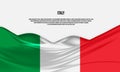 Italy flag design. Waving Italy flag made of satin or silk fabric. Royalty Free Stock Photo