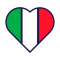 Italy Flag Festive Patriot Heart Outline Icon Royalty Free Stock Photo