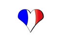 Italy flag in heart shape, vector illustration Royalty Free Stock Photo