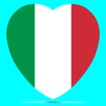 Italy Flag In Heart Shape Vector Royalty Free Stock Photo