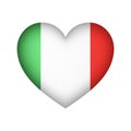 Italy Flag Heart vector design illustration Royalty Free Stock Photo