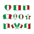 Italy flag icon set vector isolated on a white background Royalty Free Stock Photo
