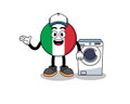 italy flag illustration as a laundry man Royalty Free Stock Photo