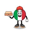 italy flag illustration as a pizza deliveryman Royalty Free Stock Photo