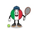 italy flag illustration as a tennis player Royalty Free Stock Photo