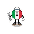 italy flag illustration cartoon as a mechanic Royalty Free Stock Photo