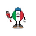 italy flag illustration cartoon as a plumber Royalty Free Stock Photo