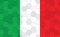 Italy flag illustration. Futuristic Italian flag graphic with abstract hexagon background vector. Italy national flag symbolizes Royalty Free Stock Photo