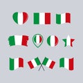 Italy flag icon set vector isolated on a gray background Royalty Free Stock Photo