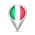 Italy flag map pointer with shadow. Vector illustration Royalty Free Stock Photo