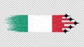 Italy flag with military fighter jets isolated on png or transparent ,Symbols of Italy,template for banner,card,advertising ,