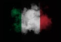 Italy flag performed from color smoke on the black background. Abstract symbol Royalty Free Stock Photo