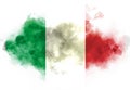 Italy flag performed from color smoke on the white background. Abstract symbol Royalty Free Stock Photo