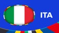 Italy flag stylized for European football tournament qualification