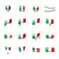 Italy flag, vector illustration on a white background. Royalty Free Stock Photo