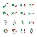 Italy flag, vector illustration on a white background. Royalty Free Stock Photo