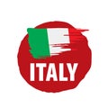 Italy flag, vector illustration on a white background. Royalty Free Stock Photo