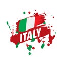 Italy flag, vector illustration on a white background. Royalty Free Stock Photo