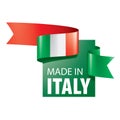 Italy flag, vector illustration on a white background. Royalty Free Stock Photo