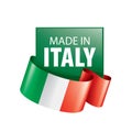 Italy flag, vector illustration on a white background. Royalty Free Stock Photo