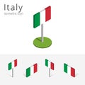 Italy flag, vector set of 3D isometric icons Royalty Free Stock Photo