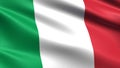 Italy flag, with waving fabric texture