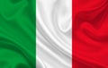 Italy flag on wavy silk fabric background panorama Royalty Free Stock Photo