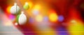 LItaly flag on Christmas ball with blurred and abstract background. Royalty Free Stock Photo