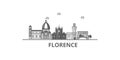 Italy, Florence City city skyline isolated vector illustration, icons