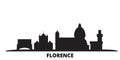 Italy, Florence City city skyline isolated vector illustration. Italy, Florence City travel black cityscape