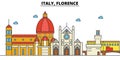 Italy, Florence. City skyline architecture . Editable Royalty Free Stock Photo