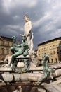 Italy. Florence city streets. Fountain of Neptune in Piazza della Signoria Royalty Free Stock Photo