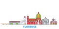 Italy, Florence line cityscape, flat vector. Travel city landmark, oultine illustration, line world icons