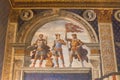 Fresco by Domenico Ghirlandaio in 1482 of Sala dei Gigli in Palazzo Vecchio, Florence, Tuscany, Italy.