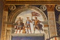 Fresco by Domenico Ghirlandaio in 1482 of Sala dei Gigli in Palazzo Vecchio, Florence, Tuscany, Italy.