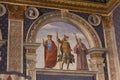 Fresco by Domenico Ghirlandaio in 1482 of Sala dei Gigli in Palazzo Vecchio, Florence, Tuscany, Italy.