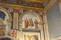 Fresco by Domenico Ghirlandaio in 1482 of Sala dei Gigli in Palazzo Vecchio, Florence, Tuscany, Italy.