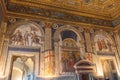 Frescoes by Domenico Ghirlandaio in 1482 of Sala dei Gigli in Palazzo Vecchio, Florence, Tuscany, Italy. Royalty Free Stock Photo