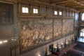 Frescoes by Giorgio Vasari in the Salone dei Cinquecento at Palazzo Vecchio, Florence, Italy. Royalty Free Stock Photo