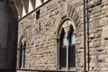 Windows of medieval Florentine building. View from the top of Palazzo Vecchio, Florence, Tuscany, Italy. Royalty Free Stock Photo