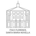 Italy, Florence, Santa Maria Novella travel landmark vector illustration