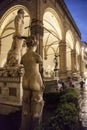 Italy,Florence,Signoria square,statue on Loggia dei Lanzi. Royalty Free Stock Photo