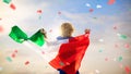 Italy football team supporter on stadium