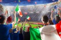 Italy football team supporter on stadium