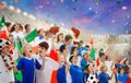 Italy football team supporter on stadium