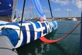 ITALY,GENOA: The boat of Team Biotherm at in the pier of the Ocean Live Park. June 27, 2